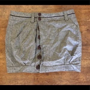 BCBG tweed button down skirt